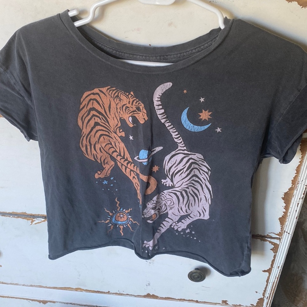 Gray free people T-shirt